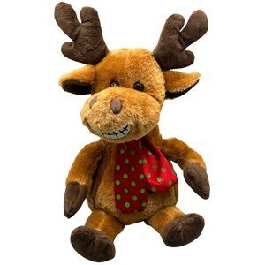 Dan Dee Collectors Christmas Animated Plush Reindeer With Scarf Sings READ